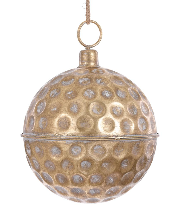 Hammered Antique Gold Metal Ornament
