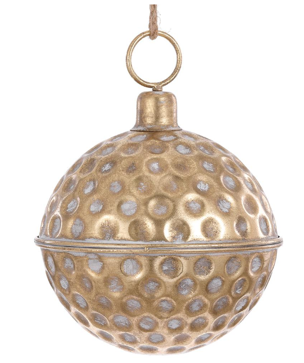 Hammered Antique Gold Metal Ornament