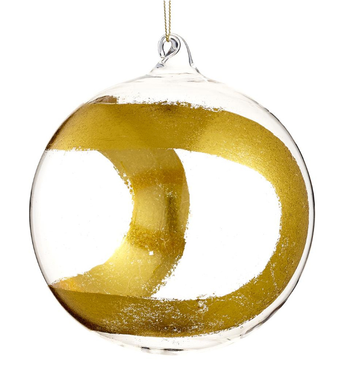 Gold Band Glass Ornament