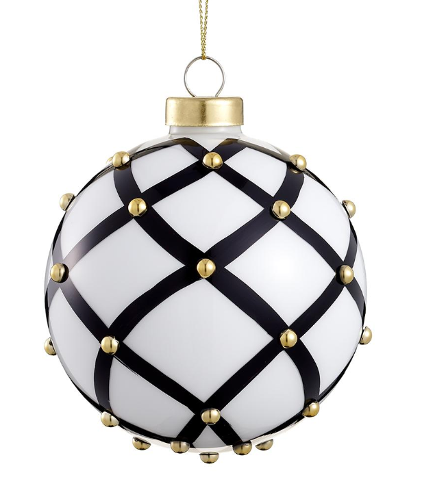 Black and White Lattice Ornament