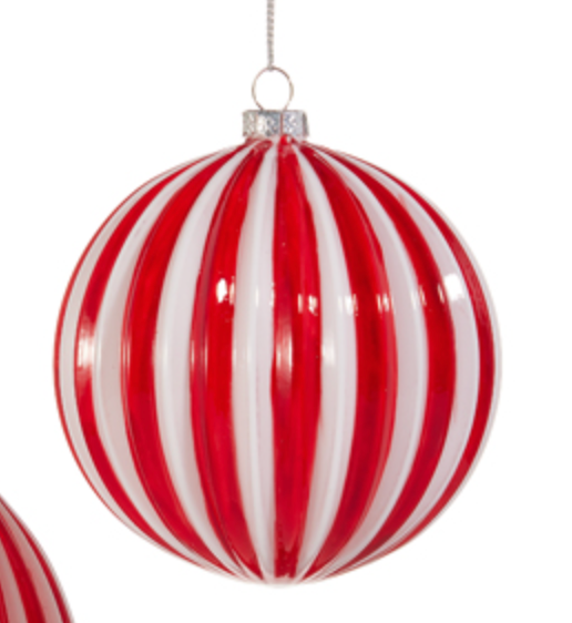 Peppermint Swirl Glass Ornament