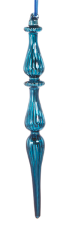Blue Glass Finial Ornament