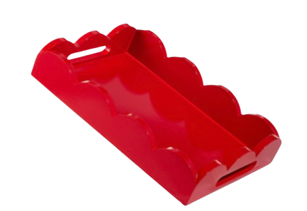 Red Scalloped Tray