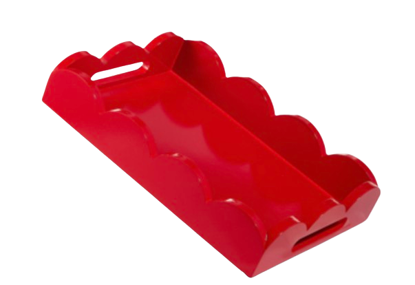 Red Scalloped Tray