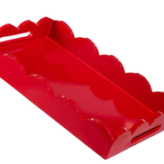 Red Scalloped Tray