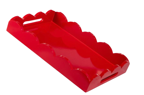 Red Scalloped Tray