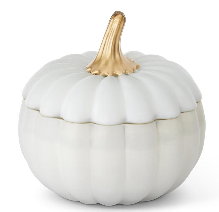 White Pumpkin Filled Candle