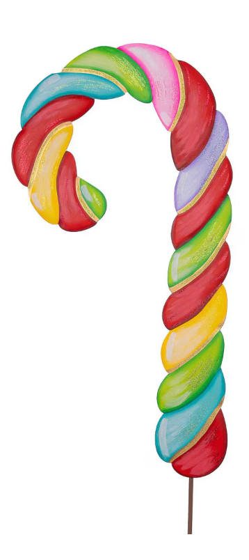 Colorful Candy Cane Stake