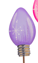 Mini Colorful Christmas Bulb Stake