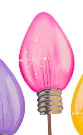 Mini Colorful Christmas Bulb Stake