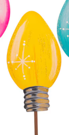 Mini Colorful Christmas Bulb Stake