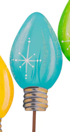 Mini Colorful Christmas Bulb Stake