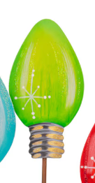 Mini Colorful Christmas Bulb Stake