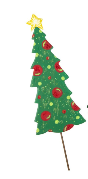 Timeless Green and Red Tree Pick