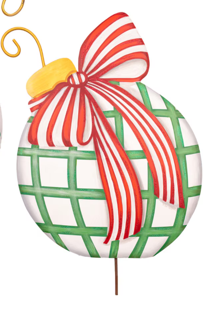 Red, Green, and White Ornament Stake