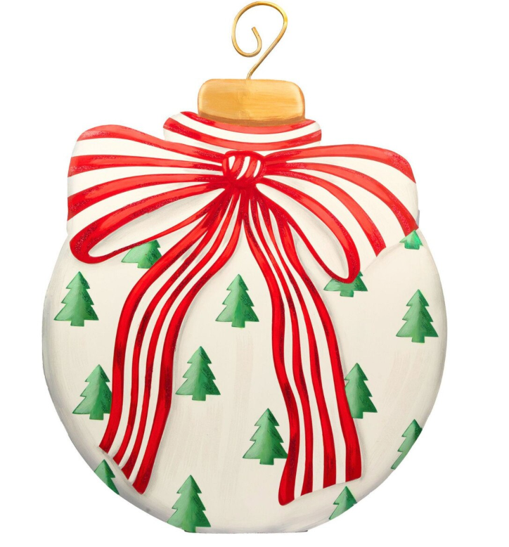 Red, Green, and White Ornament Stake