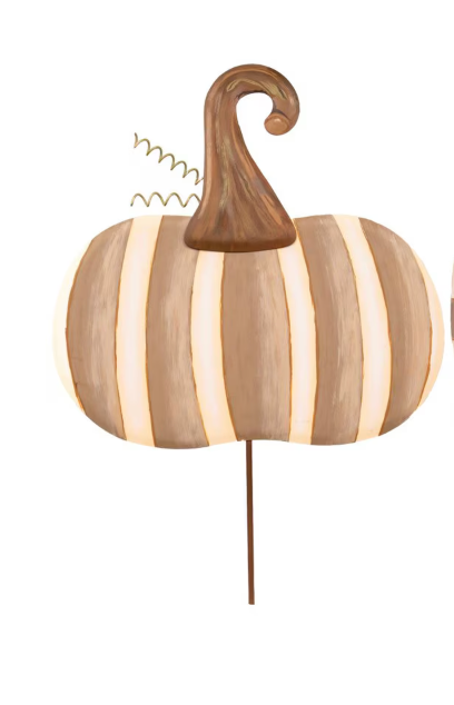 Neutral Patterned Pumpkin Stakes