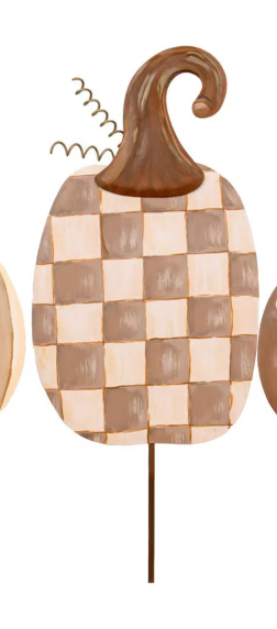Neutral Patterned Pumpkin Stakes
