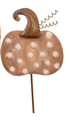 Neutral Patterned Pumpkin Stakes