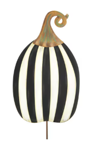 Black and White Striped Pumpkin Stake