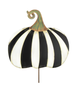 Black and White Striped Pumpkin Stake