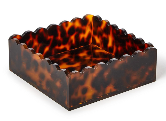 Scalloped Tortoise Print Napkin Holder