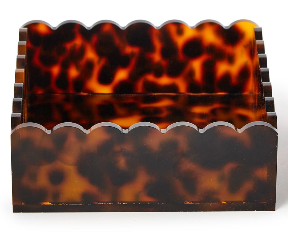 Scalloped Tortoise Print Napkin Holder