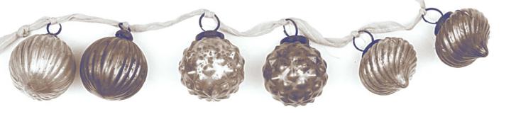 Embossed Mercury Glass Mini Ornament