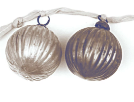 Embossed Mercury Glass Mini Ornament