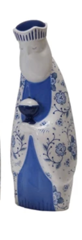 Ceramic Nativity with Floral Pattern