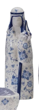 Ceramic Nativity with Floral Pattern