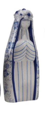 Ceramic Nativity with Floral Pattern