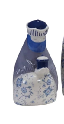 Ceramic Nativity with Floral Pattern