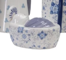 Ceramic Nativity with Floral Pattern