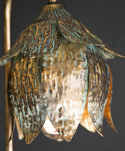 Antique Brass Tulip Table Lamp