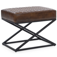 Leather Quilted Stool