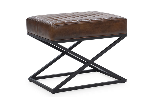 Leather Quilted Stool