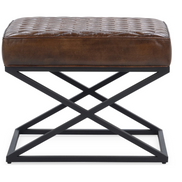 Leather Quilted Stool