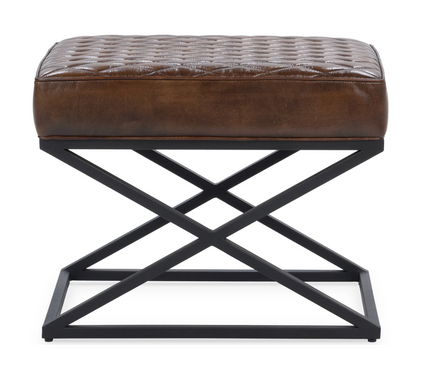 Leather Quilted Stool
