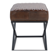 Leather Quilted Stool