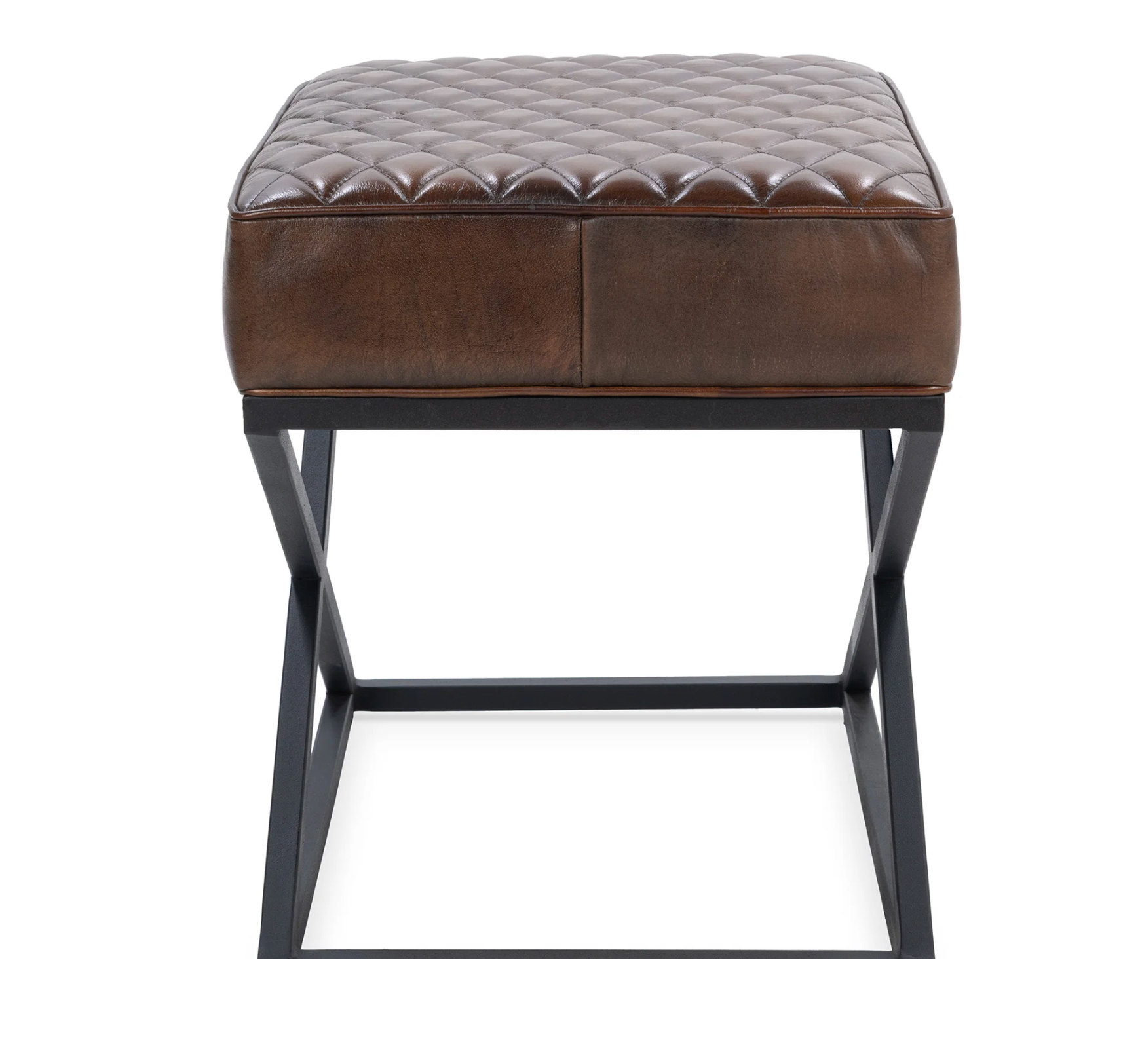 Leather Quilted Stool