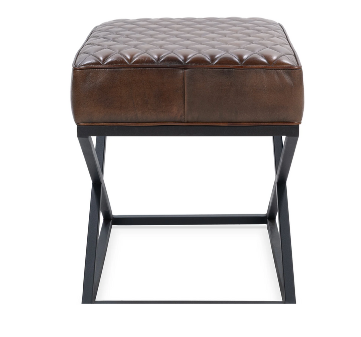 Leather Quilted Stool