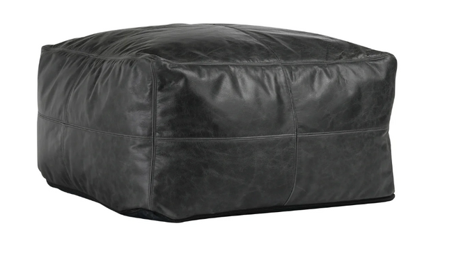 Hayes Leather Pouf