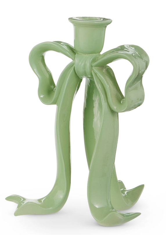 Green Bow Candlesticks