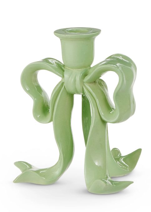 Green Bow Candlesticks