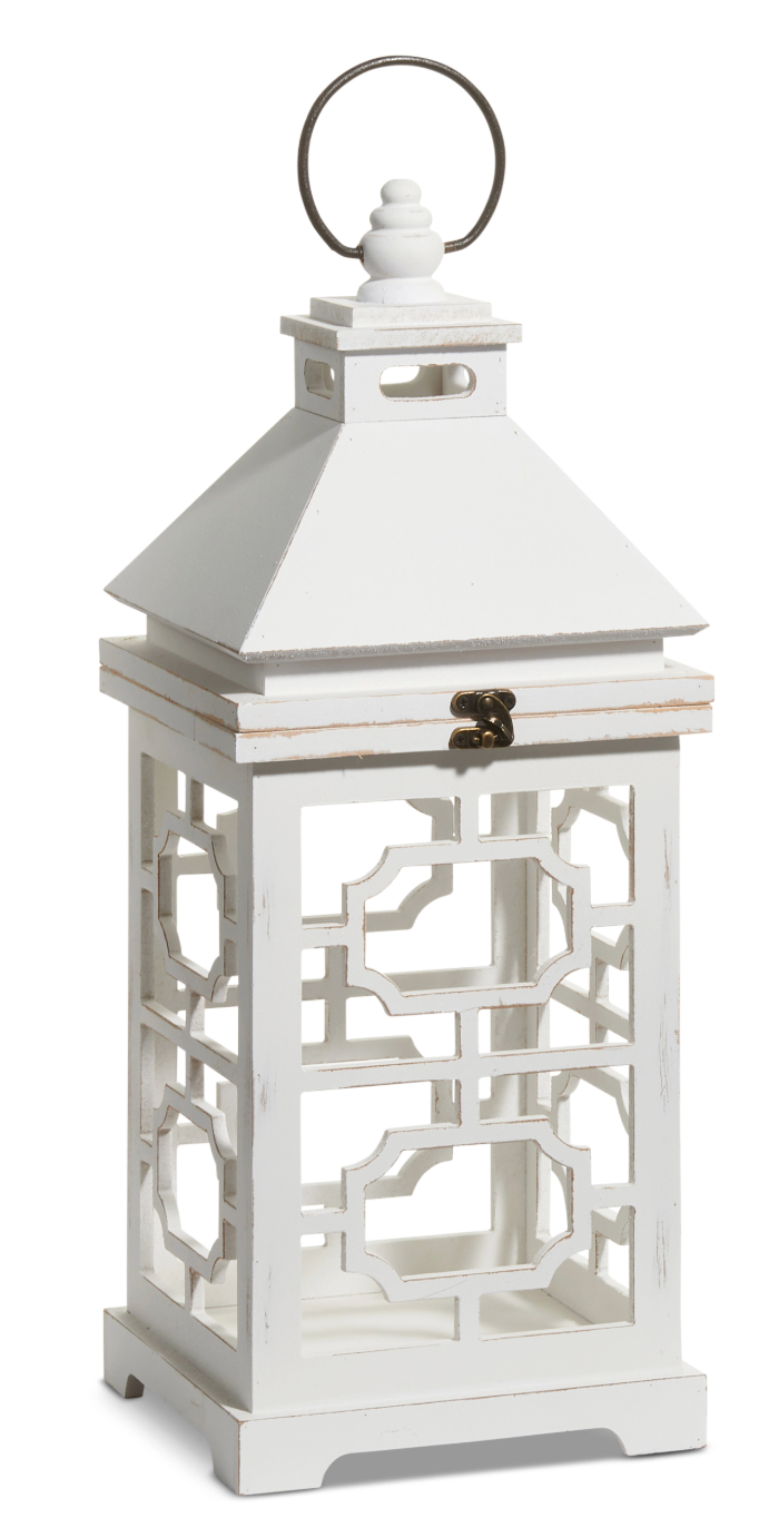 White Geometric Panel Lanterns