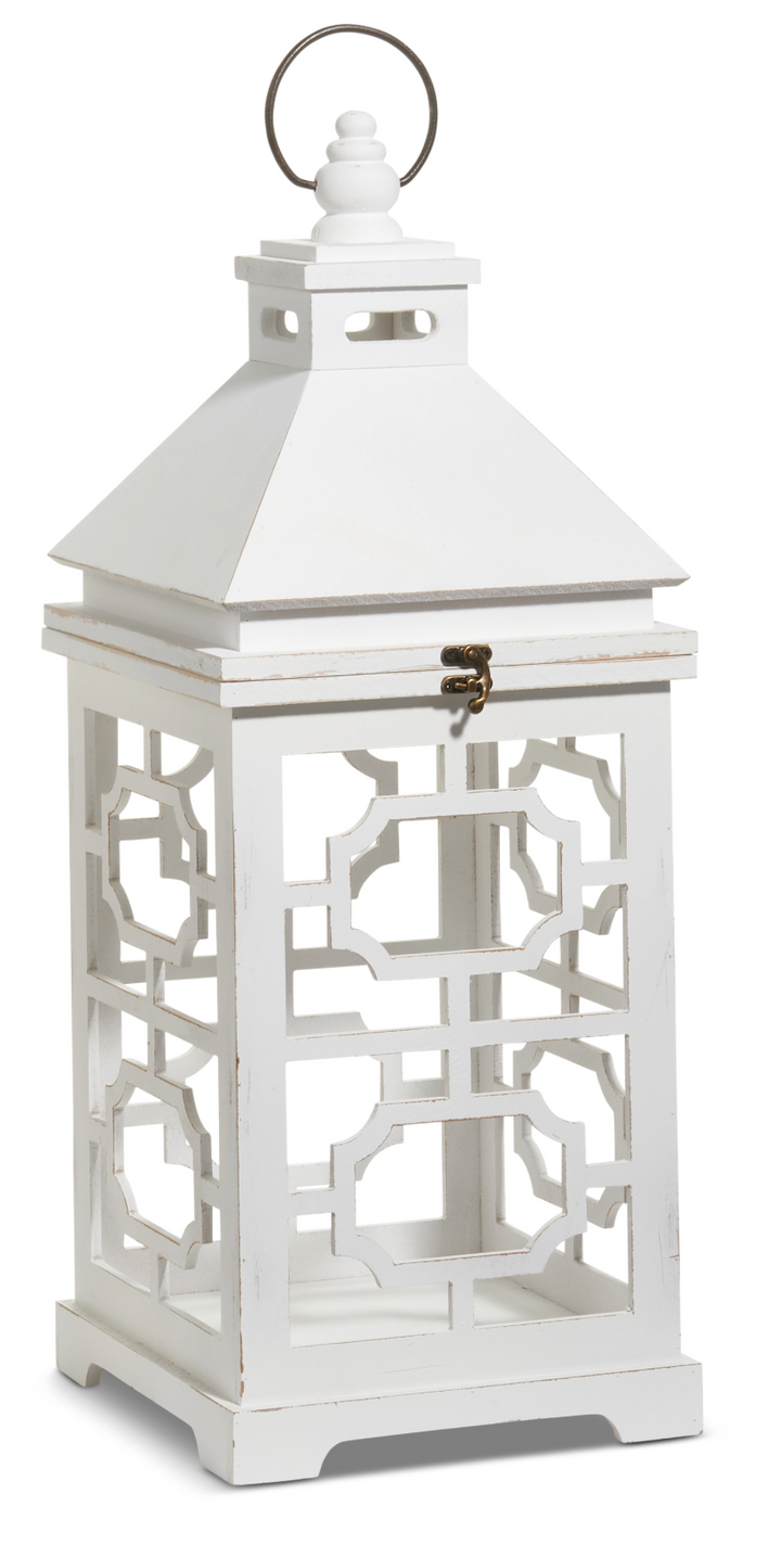 White Geometric Panel Lanterns