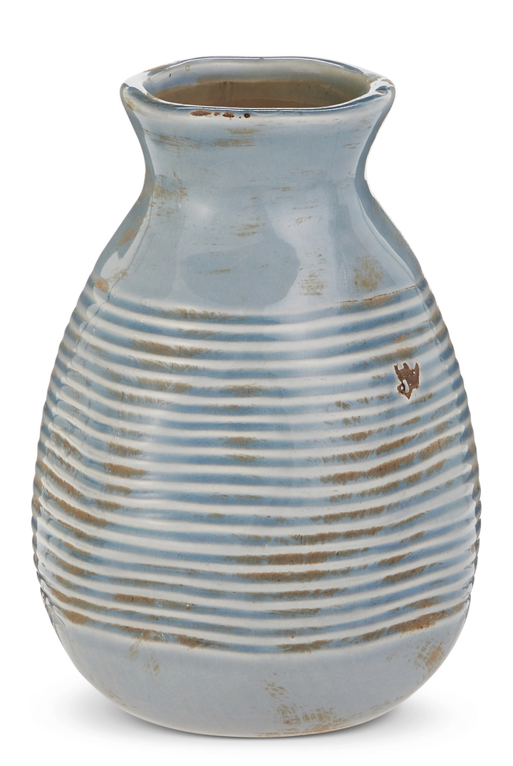 Distressed Blue Vases