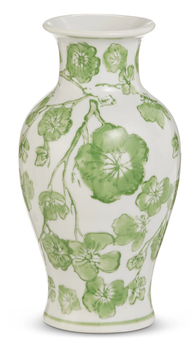 Green Cherry Blossom Bud Vase