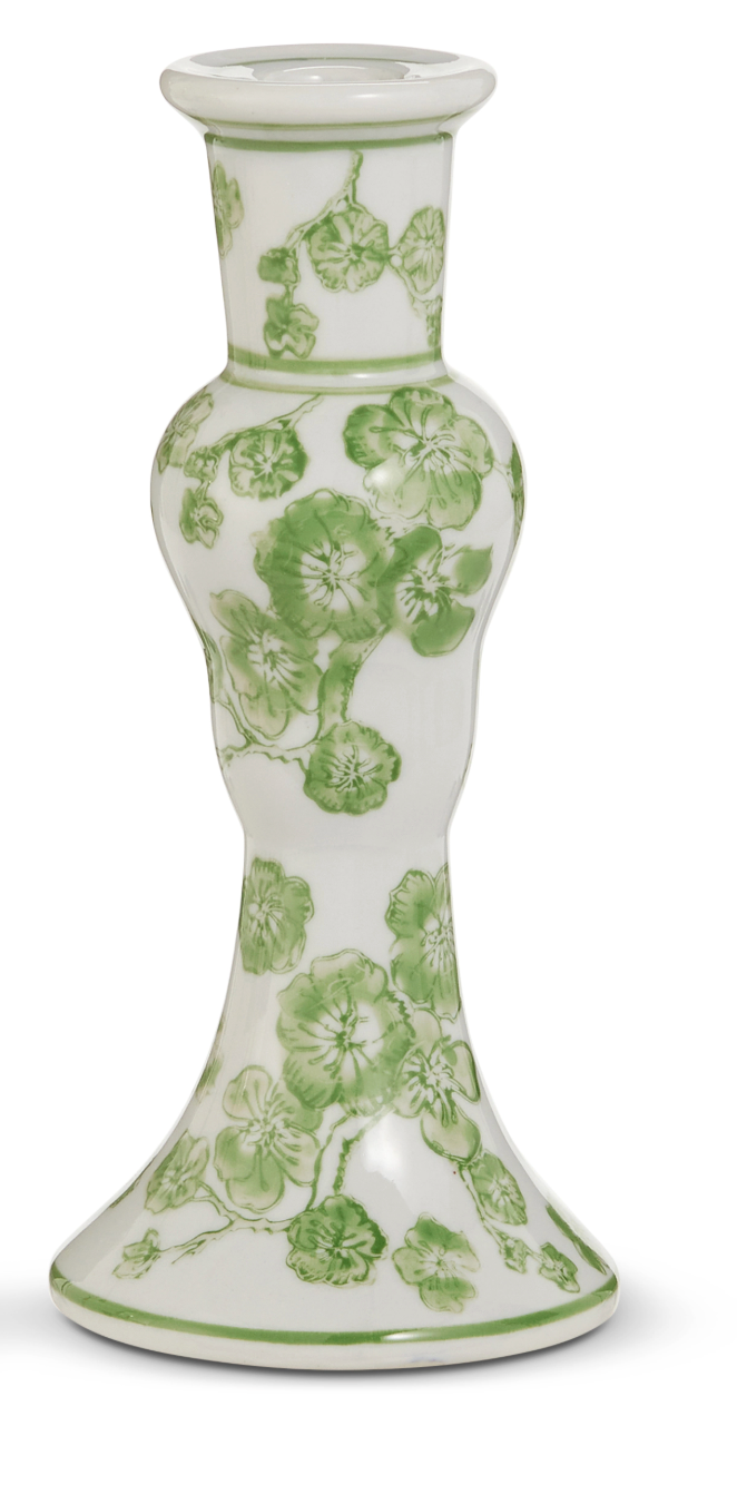 Green Cherry Blossom Candlestick